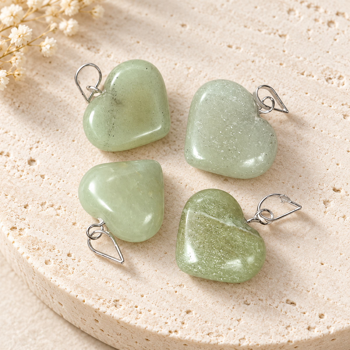 Green Aventurine Heart Pendant - Small