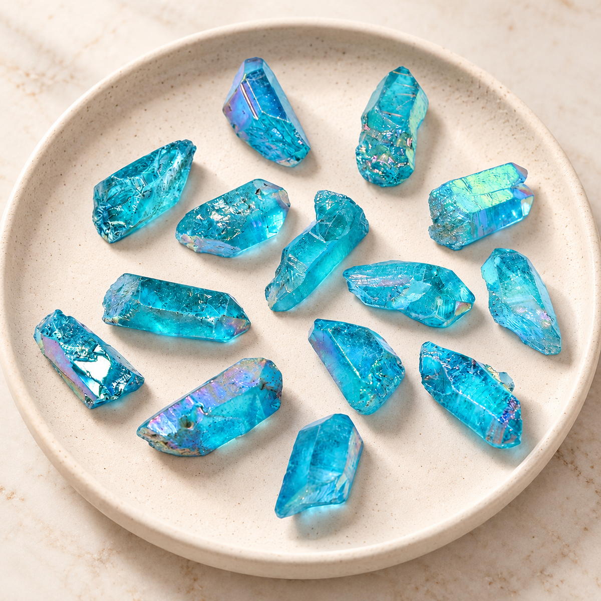Aqua Aura Quartz Points