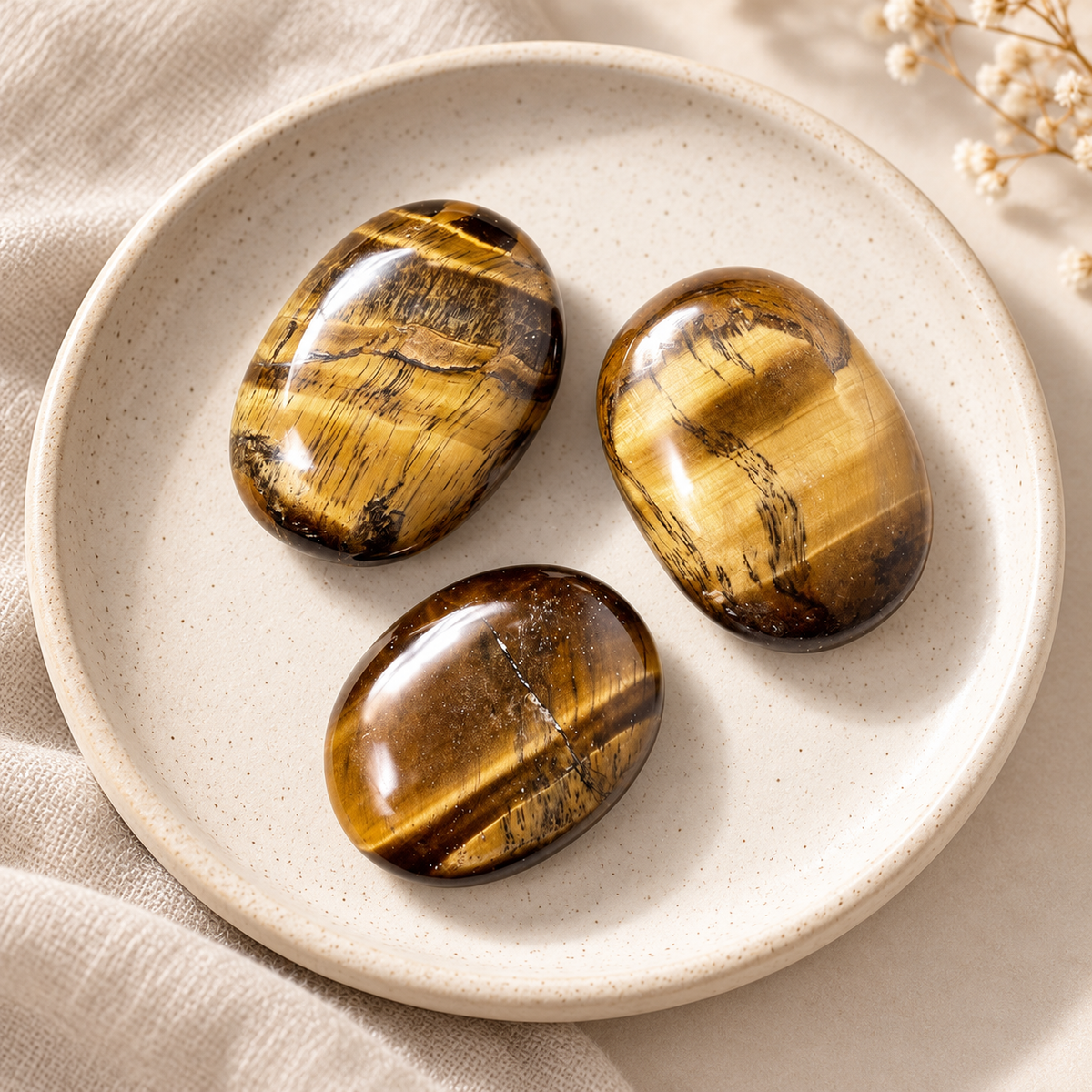 Tiger Eye Palm Stone