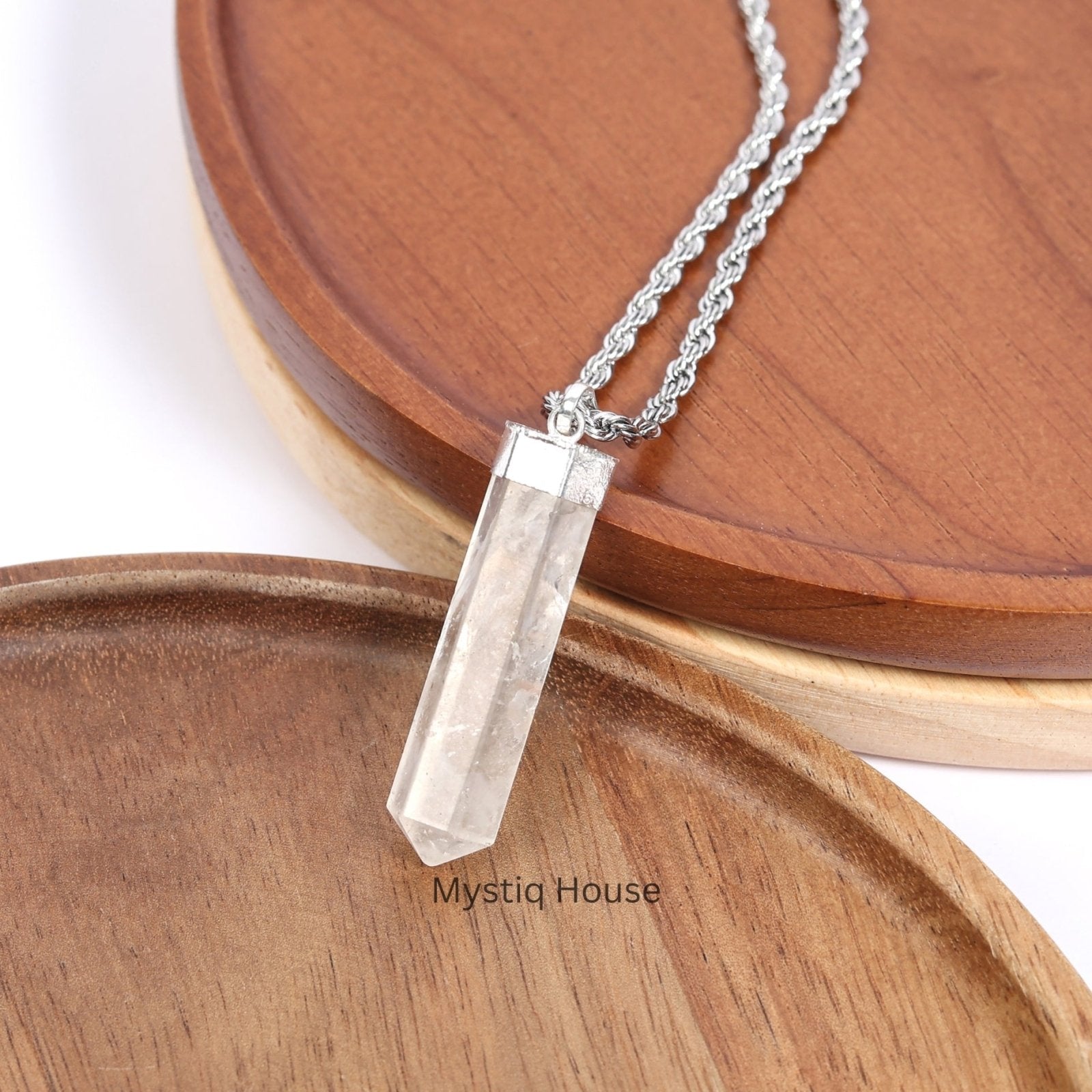 Clear Quartz Crystal Pencil Pendant - MystiqHouse