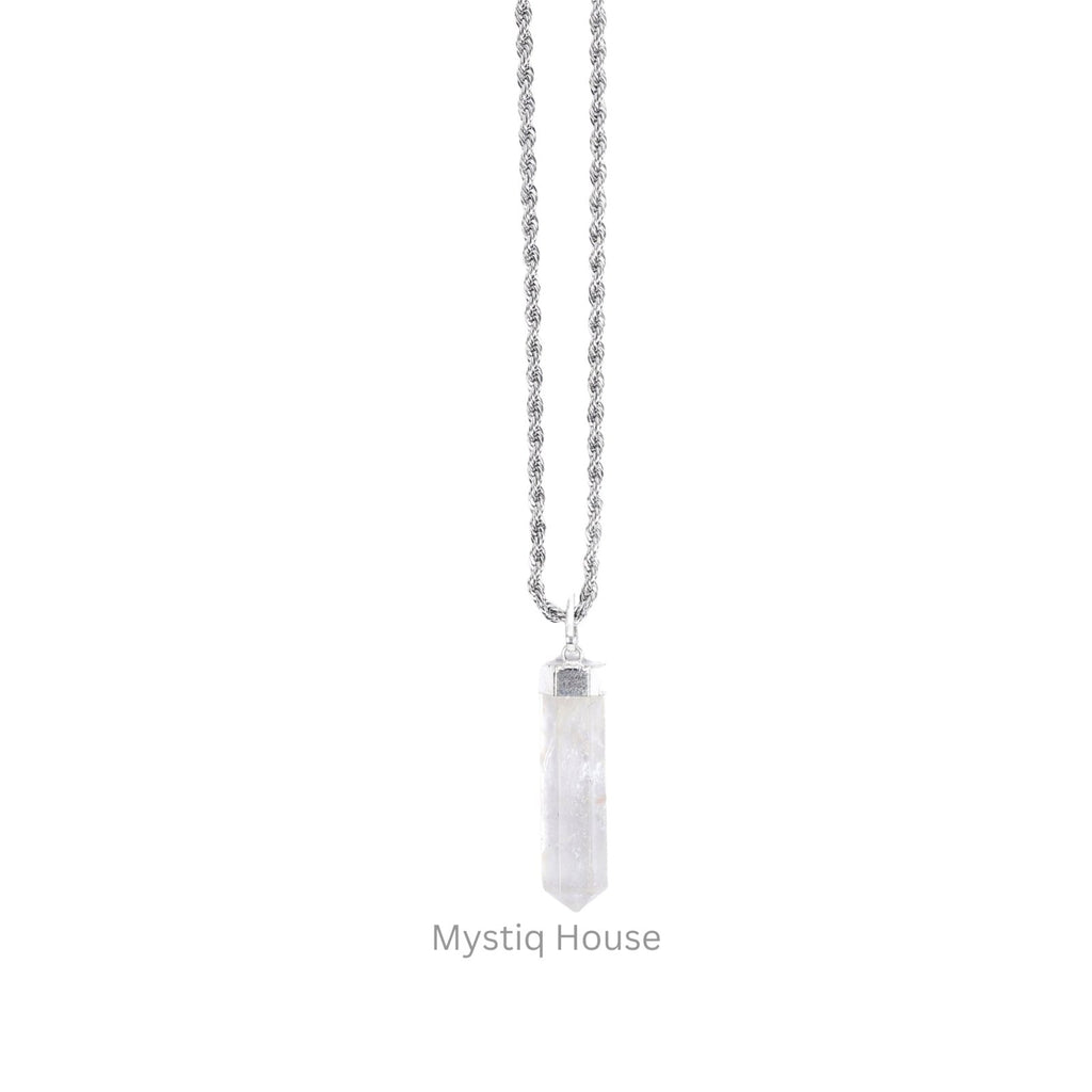 Clear Quartz Crystal Pencil Pendant - MystiqHouse