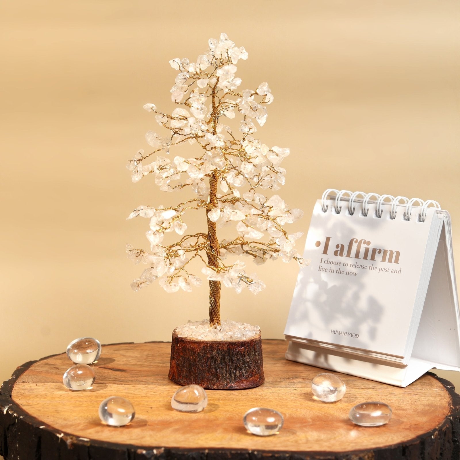 Clear Quartz Tree 300B Gold Wire - MystiqHouse