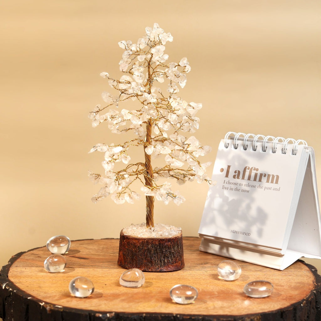 Clear Quartz Tree 300B Gold Wire - MystiqHouse