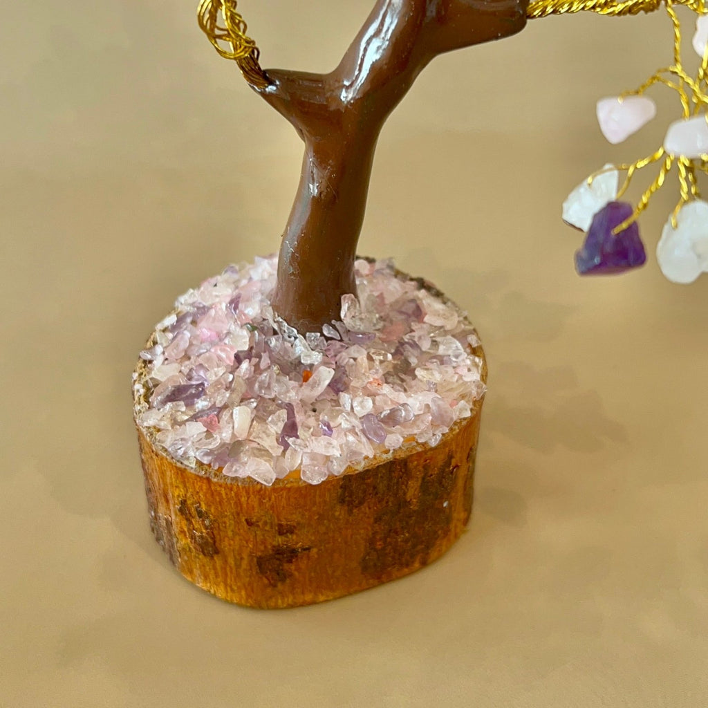 Clear, Rose Quartz & Amethyst Tree - MystiqHouse