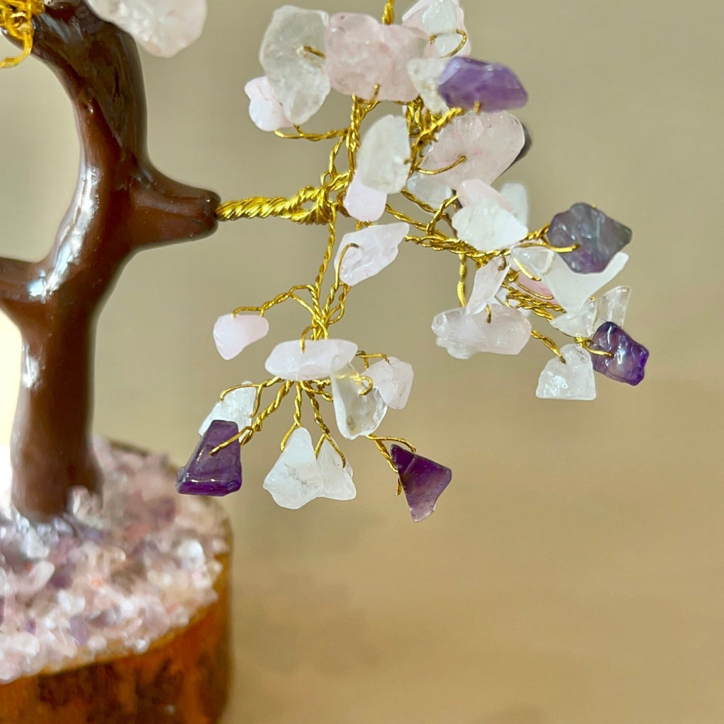 Clear, Rose Quartz & Amethyst Tree - MystiqHouse