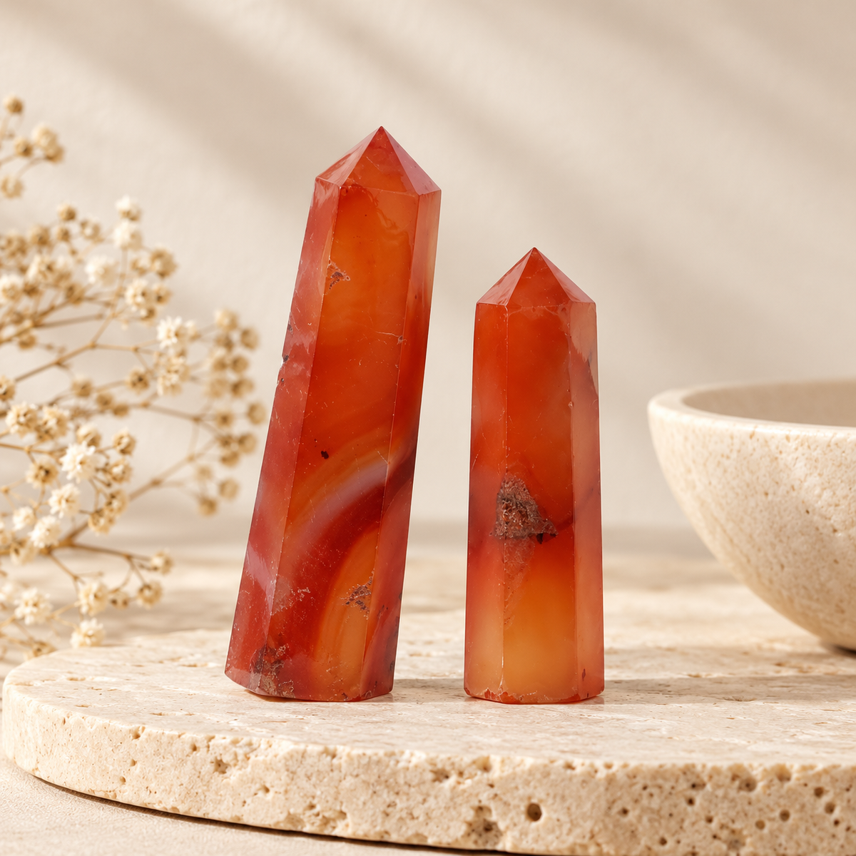 Red Carnelian Mini Pencil Point/ Towers