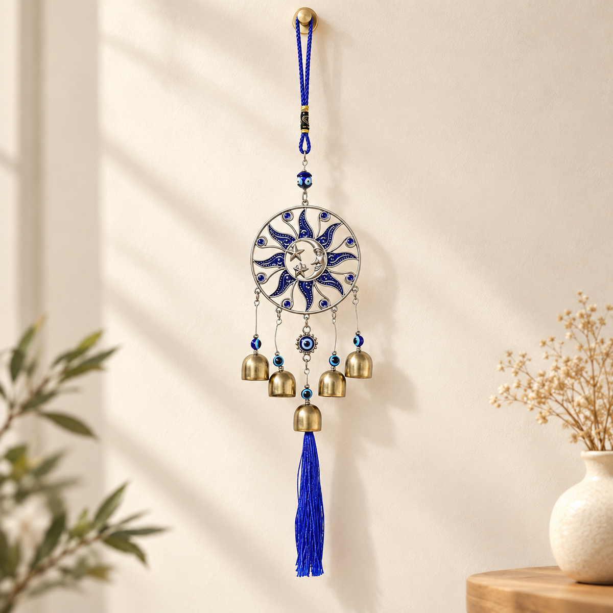 Metal Turkish Evil Eye Windchime Hanging