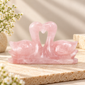 Rose Quartz Swan Pair