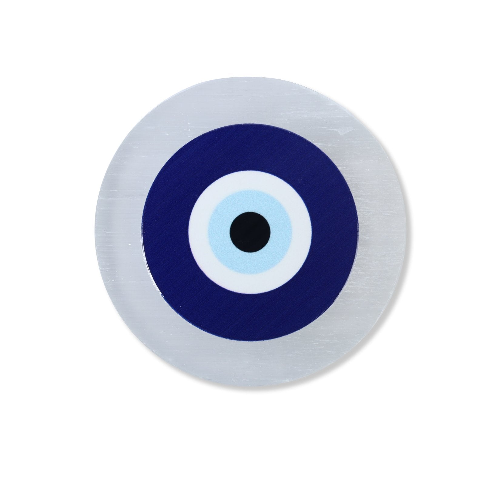 Evil Eye Round Selenite Charging Plate - MystiqHouse