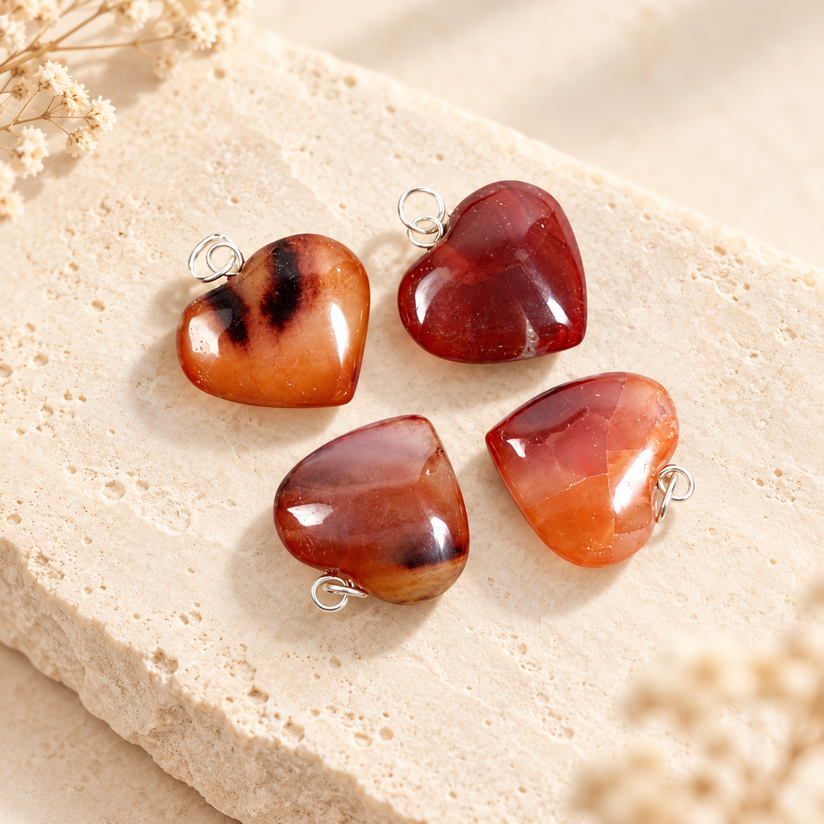 Red Carnelian Heart Pendant - Small