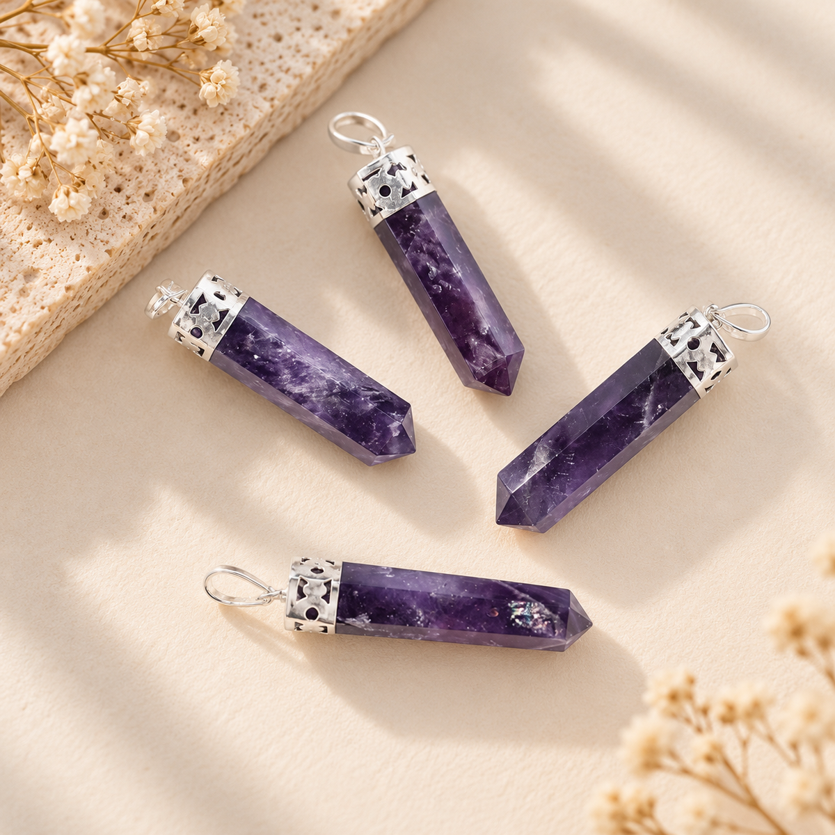 Amethyst Pencil Pendant