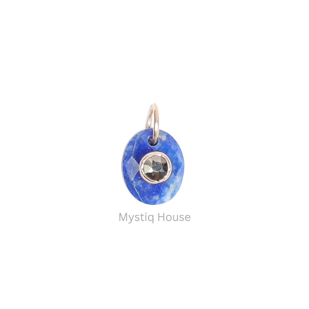 Faceted Lapis Lazuli & Pyrite 92.5 Silver Pendant - MystiqHouse
