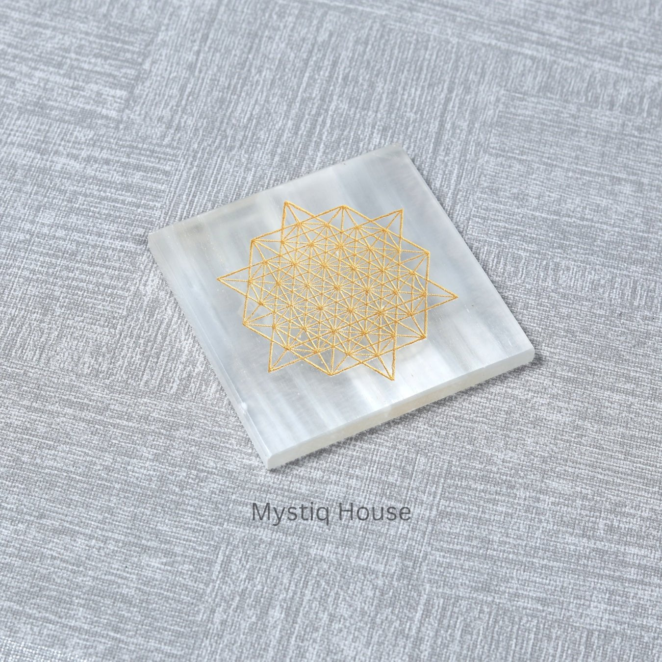 Flower Of Life Selenite Charging Plate - MystiqHouse