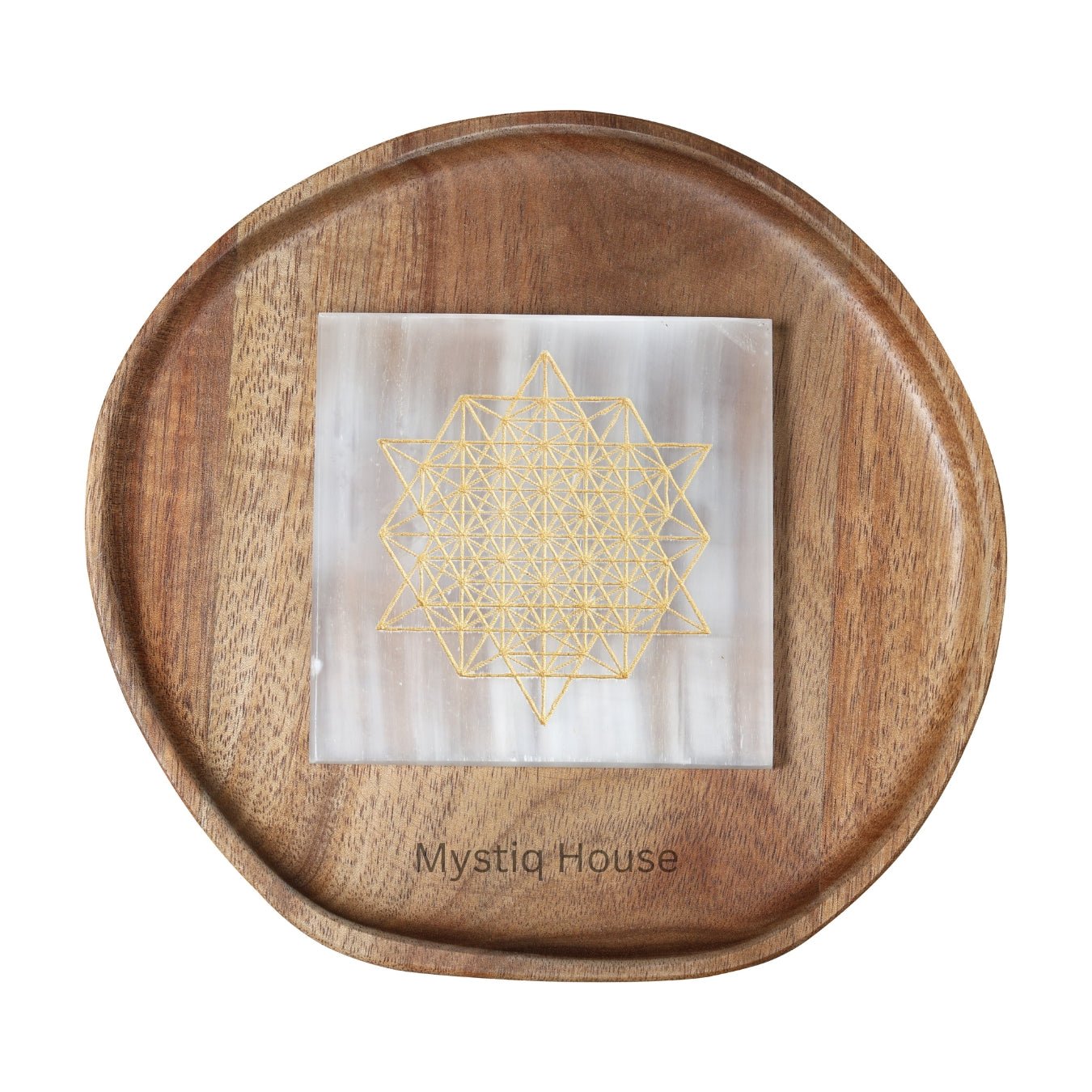 Flower Of Life Selenite Charging Plate - MystiqHouse
