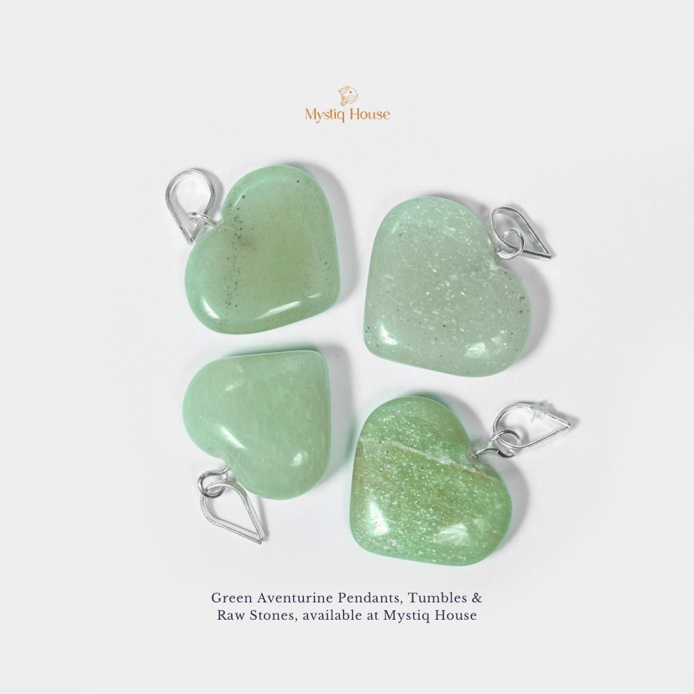 Green Aventurine Mini Heart Pendant - MystiqHouse