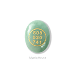 Green Aventurine Money Switch Oval & Zibu Symbol - MystiqHouse
