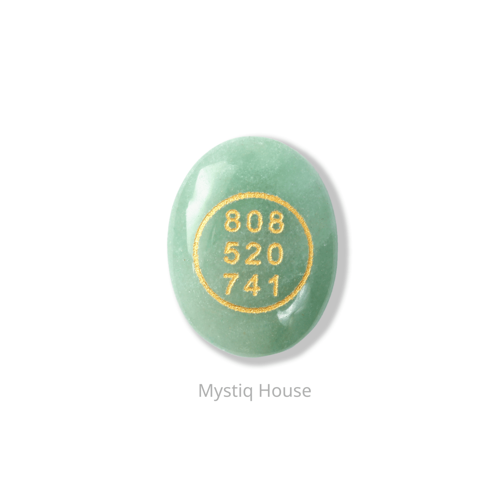 Green Aventurine Money Switch Oval & Zibu Symbol - MystiqHouse