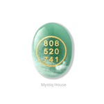 Green Aventurine Money Switch Oval & Zibu Symbol - MystiqHouse