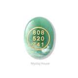 Green Aventurine Money Switch Oval & Zibu Symbol - MystiqHouse