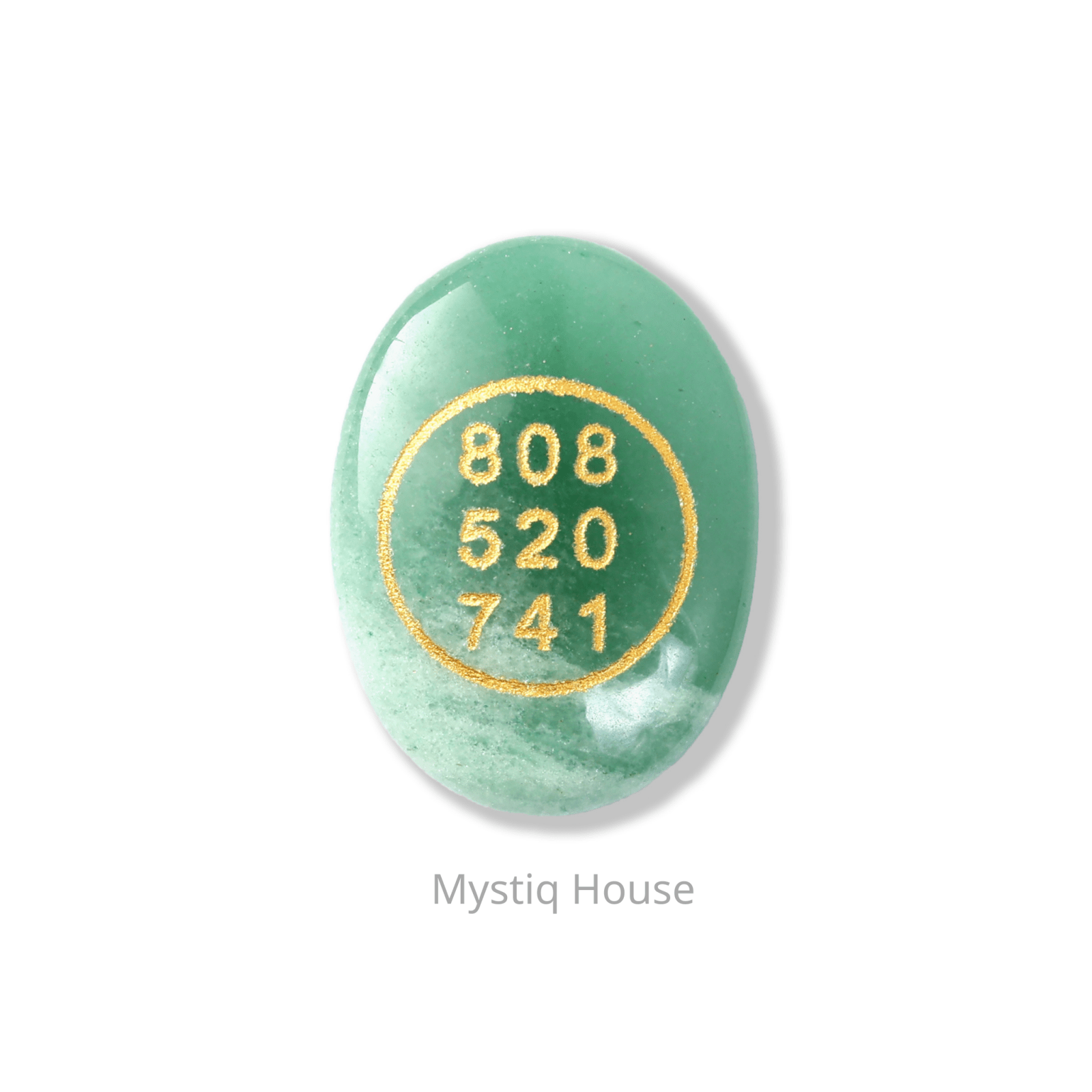 Green Aventurine Money Switch Oval & Zibu Symbol - MystiqHouse