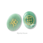 Green Aventurine Money Switch Oval & Zibu Symbol - MystiqHouse