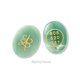 Green Aventurine Money Switch Oval & Zibu Symbol - MystiqHouse