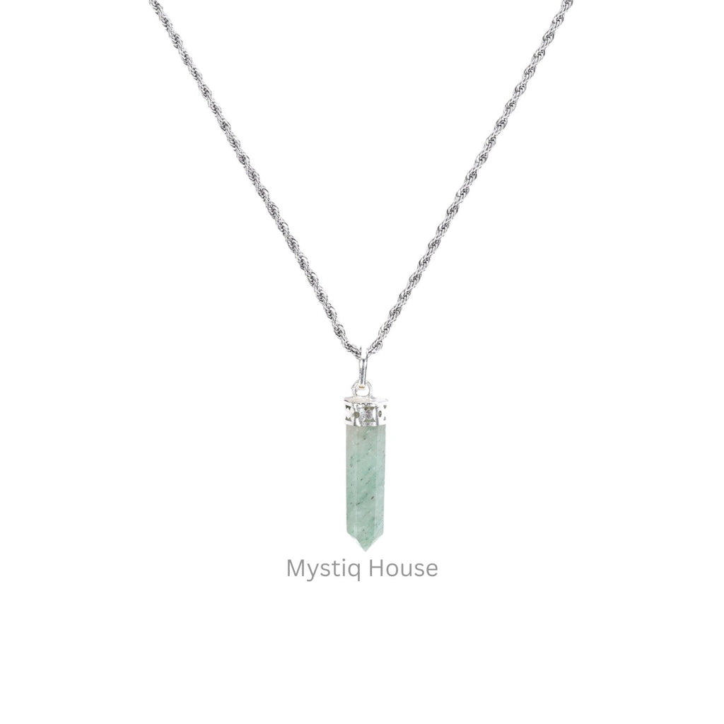 Green Aventurine Pencil Pendant - MystiqHouse