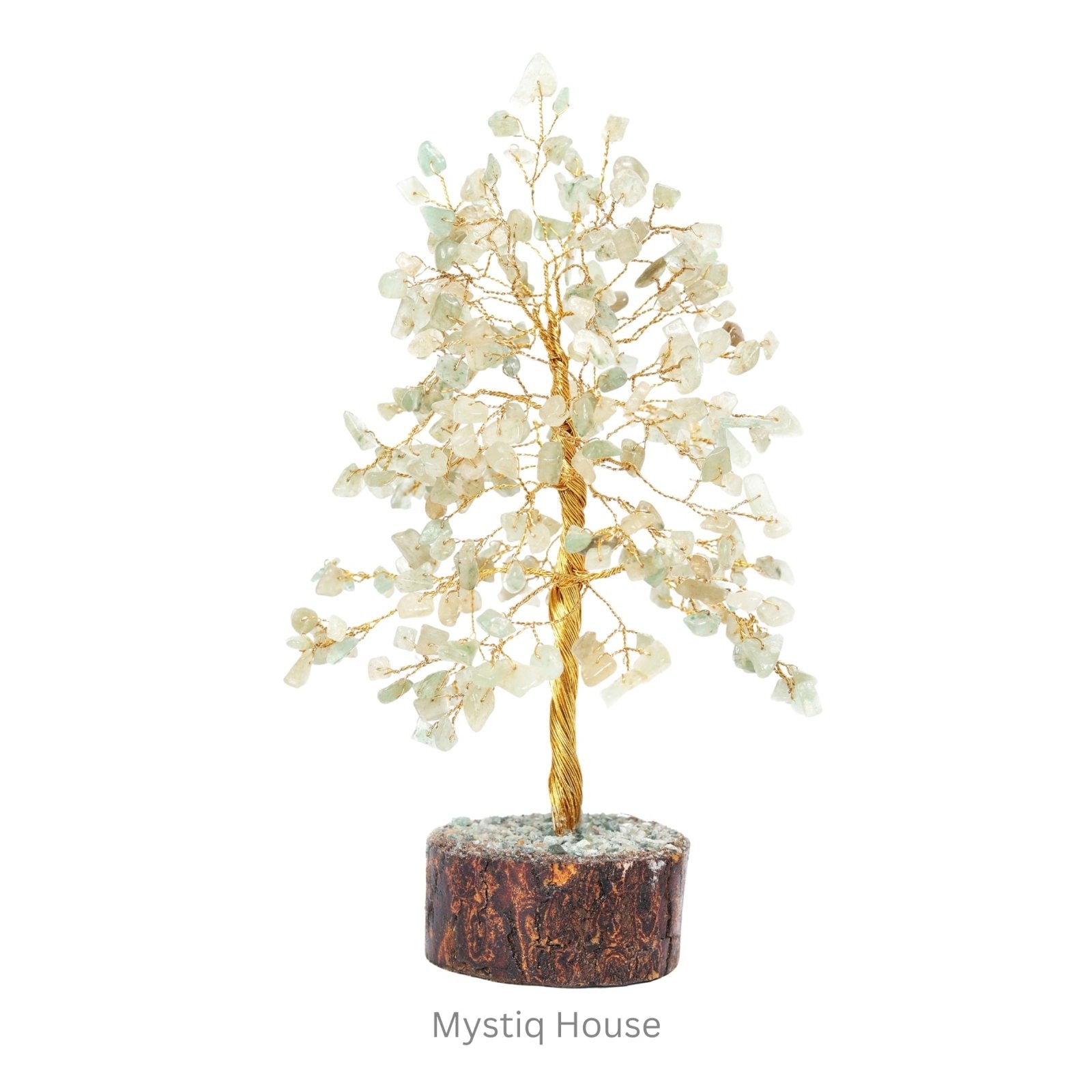 Green Aventurine Tree 300B Gold Wire - MystiqHouse