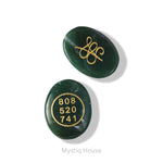 Green Jade Money Switch Oval & Zibu Symbol - MystiqHouse