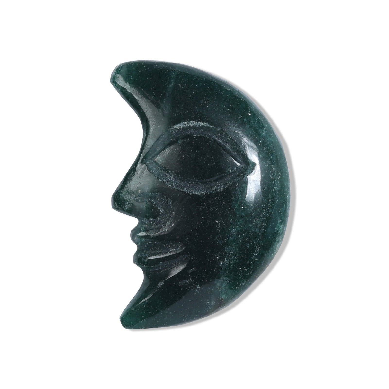 Green Jade Moon Face Cabochon - MystiqHouse