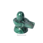 Green Jade Stone Shivling - MystiqHouse