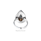 Labradorite Drop Brass Bordered Ring - MystiqHouse