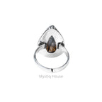Labradorite Drop Brass Bordered Ring - MystiqHouse