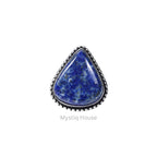 Lapis Lazuli Brass Bordered Ring - MystiqHouse