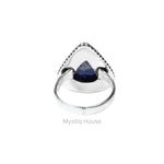 Lapis Lazuli Brass Bordered Ring - MystiqHouse