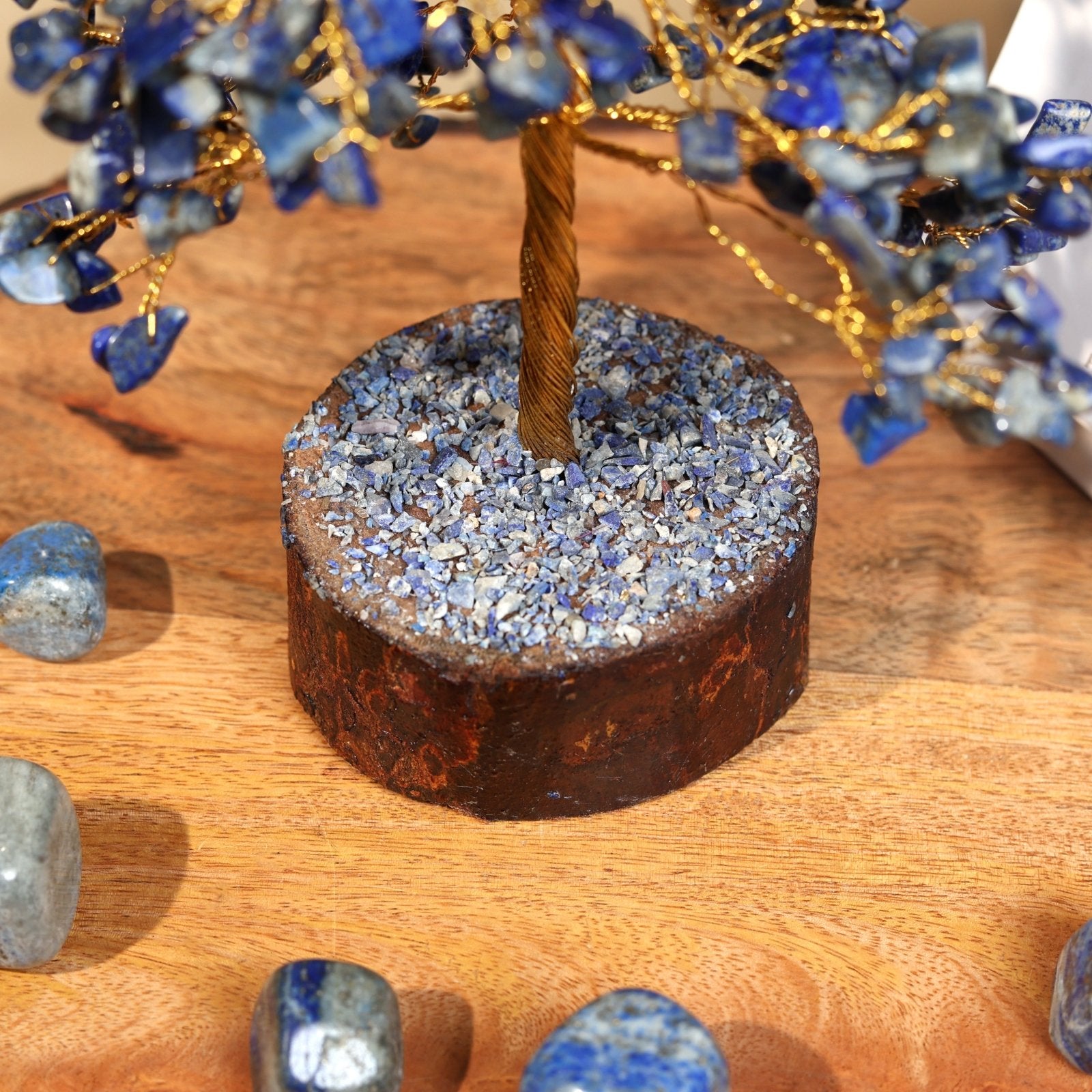 Lapis Lazuli Tree 300 B Gold Wire - MystiqHouse
