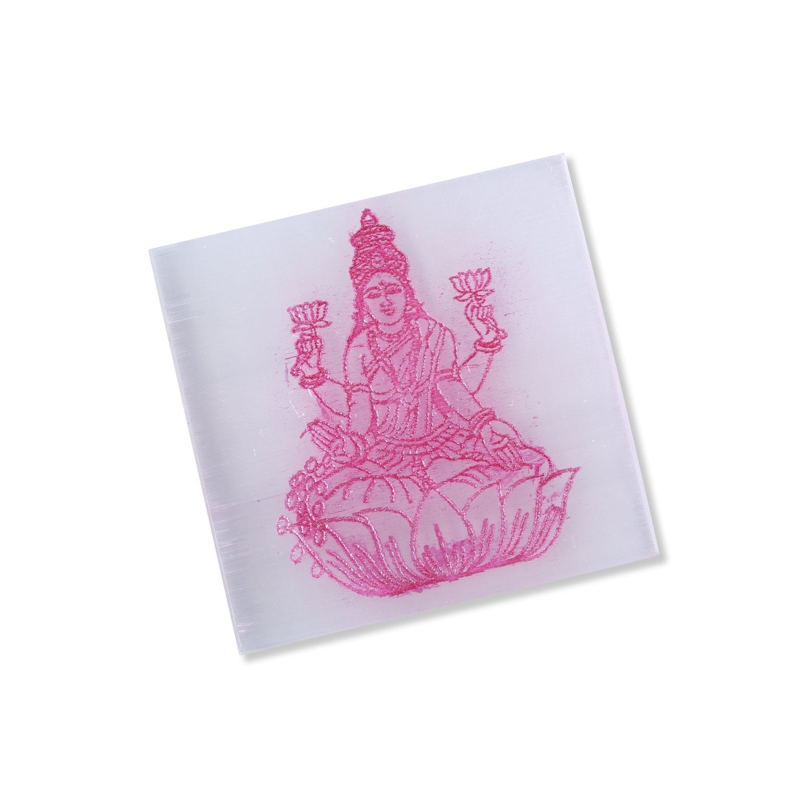 Laxmi ji Square Selenite Charging Plate - MystiqHouse