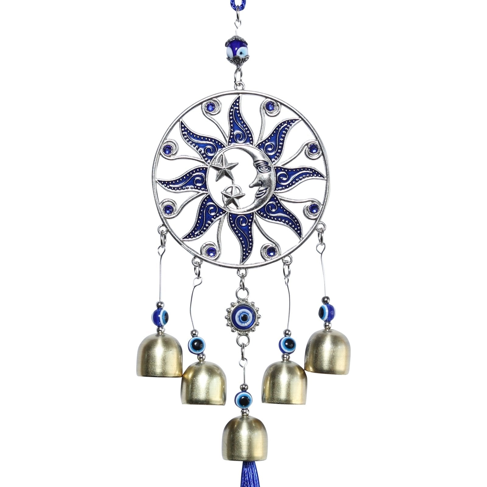 Metal Turkish Evil Eye Windchime Hanging - MystiqHouse