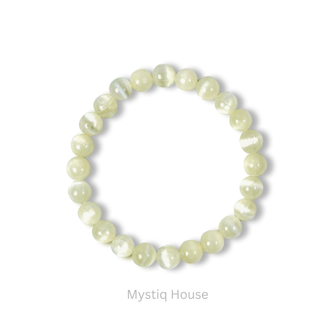 Natural Selenite 8mm Bracelet - MystiqHouse