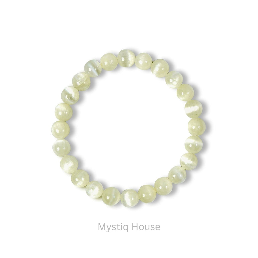 Natural Selenite 8mm Bracelet - MystiqHouse