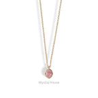 Pink Opal 92.5 Silver Oval Necklace - MystiqHouse