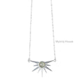 Prehnite Silver Sun Burst Necklace - MystiqHouse