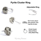 Premium Pyrite Cluster Ring - MystiqHouse