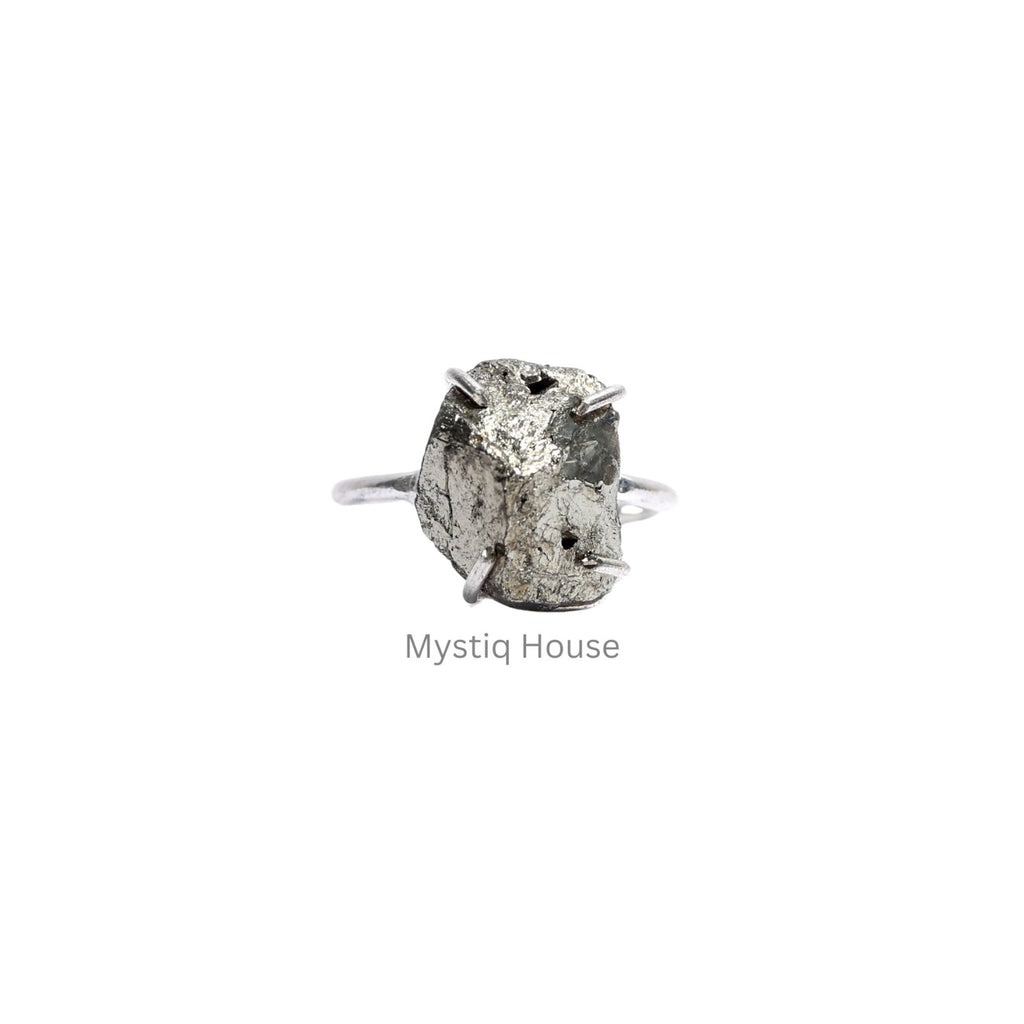 Premium Pyrite Cluster Ring - MystiqHouse