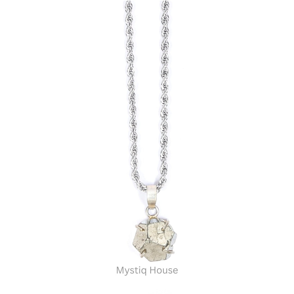 Premiun Pyrite Cluster Pendant - MystiqHouse