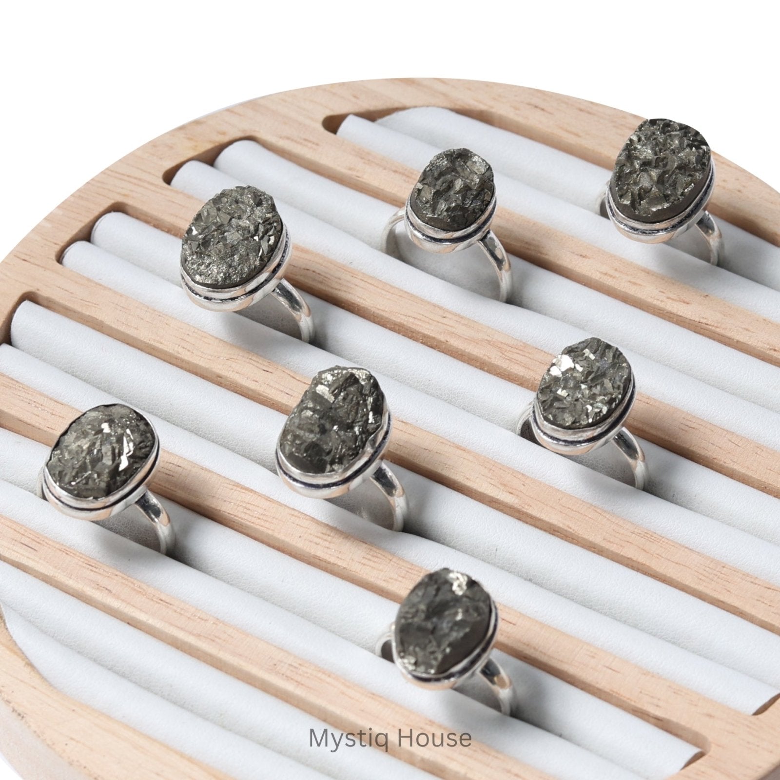 Pyrite Cluster Oval Ring - MystiqHouse