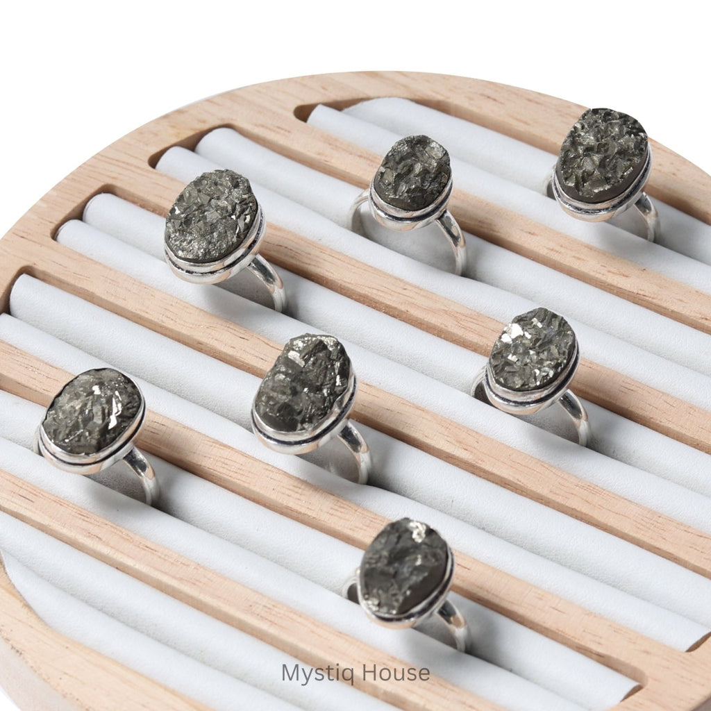 Pyrite Cluster Oval Ring - MystiqHouse