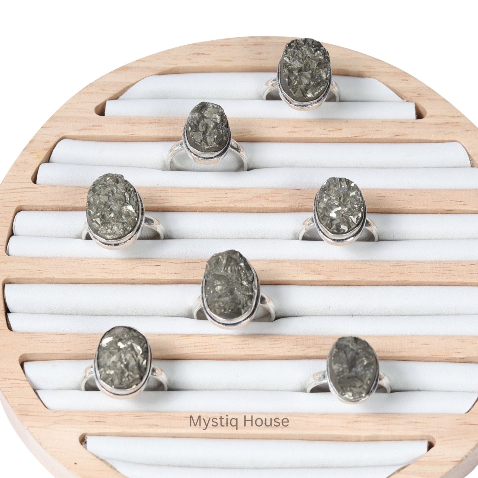 Pyrite Cluster Oval Ring - MystiqHouse
