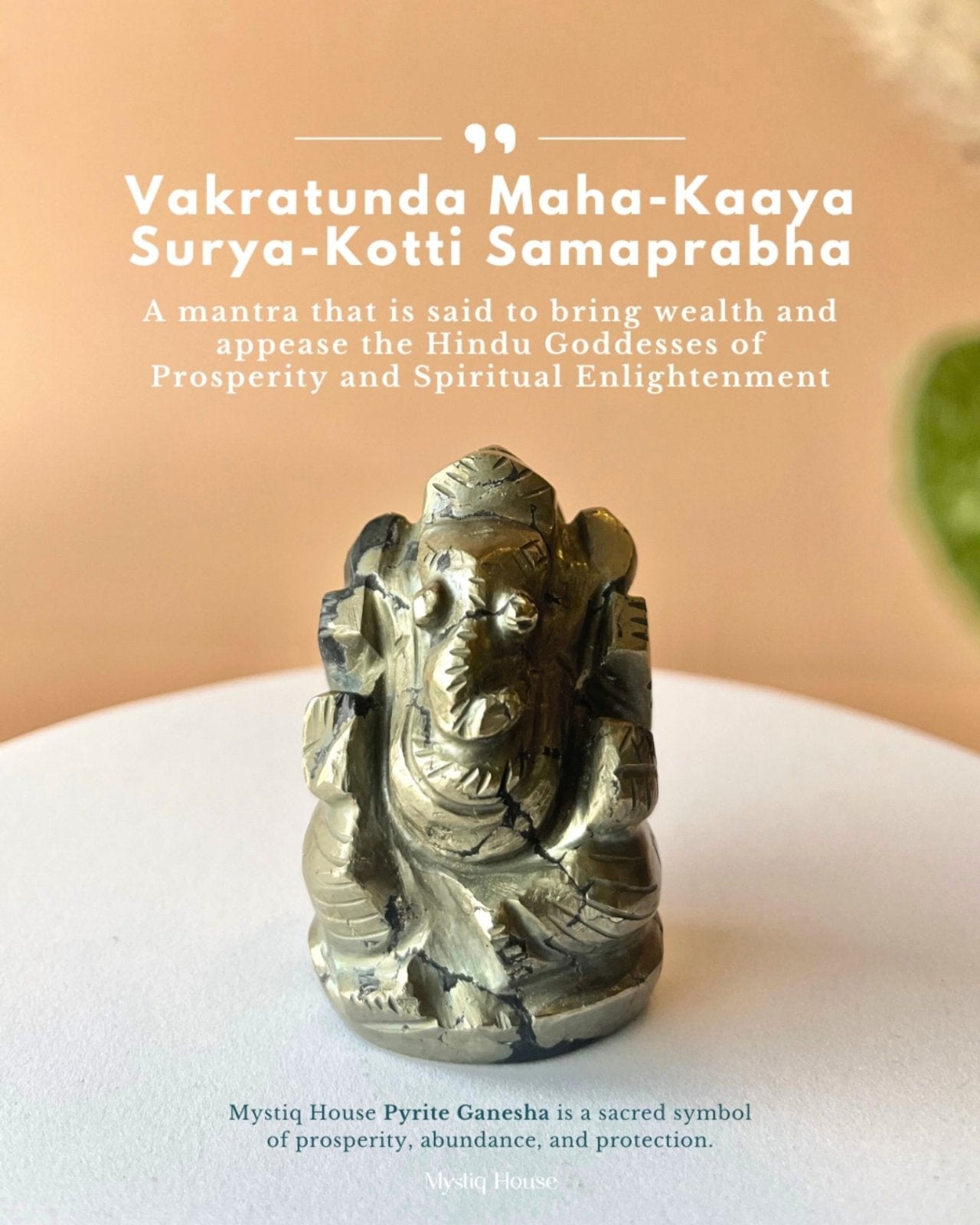 Pyrite Stone Ganesha - MystiqHouse