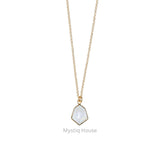 Rainbow Moonstone 92.5 Silver Hexagonal Necklace - MystiqHouse